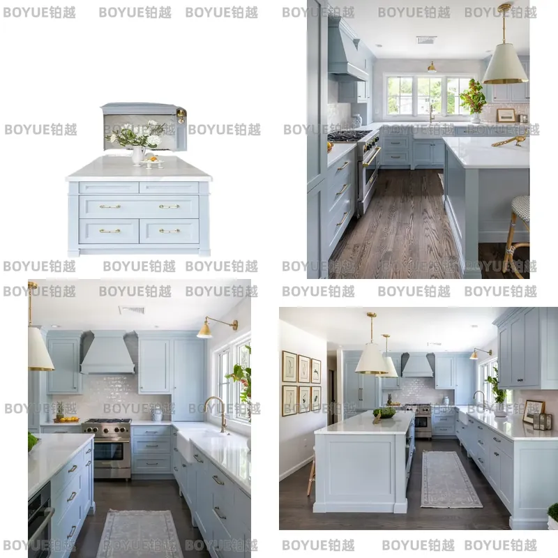 Interior Design Kitchen Modern - Luxuriöse Moderne Massivholz-Küchenschränke in Heller Farbe