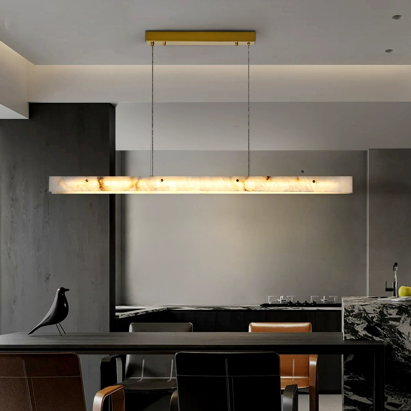 Interior Design Kitchen Modern - Postmoderne Marmor Lange Pendelleuchte Dekor Esstisch