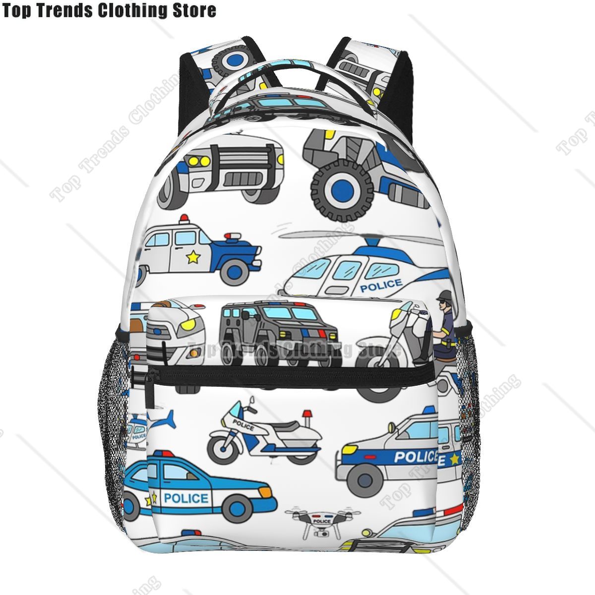 Interior Design Whimsical - Polizeiauto Design Rucksäcke Jungen Mädchen Büchertasche