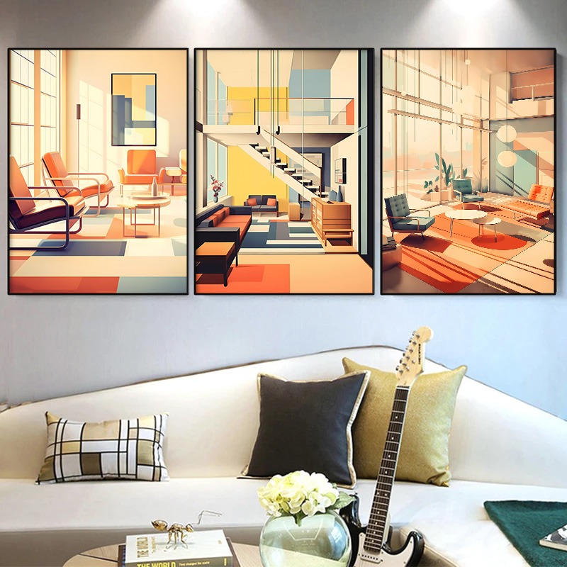 Rahmenloses Vintage-Poster für – Interior Design Layout Bewertung und Preis