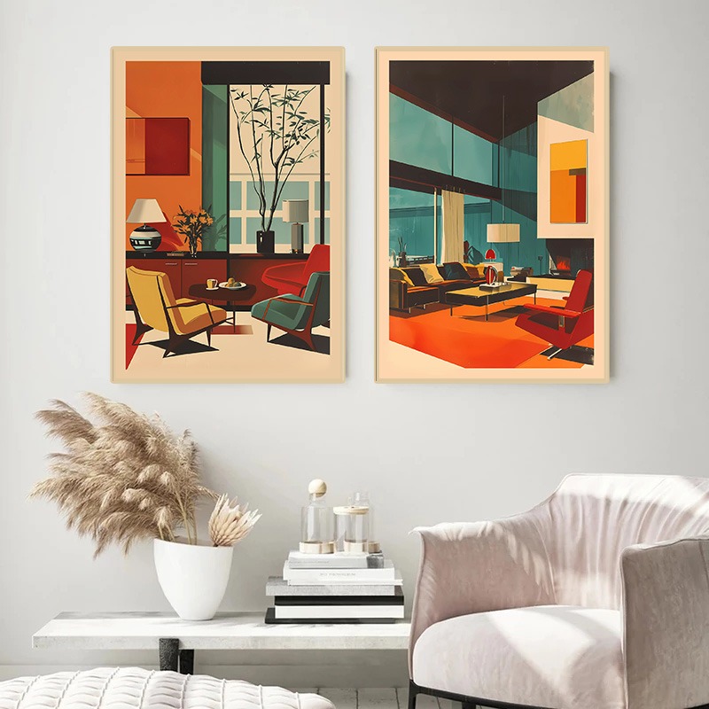 Rahmenloses Vintage-Poster für – Interior Design Layout Bewertung und Preis