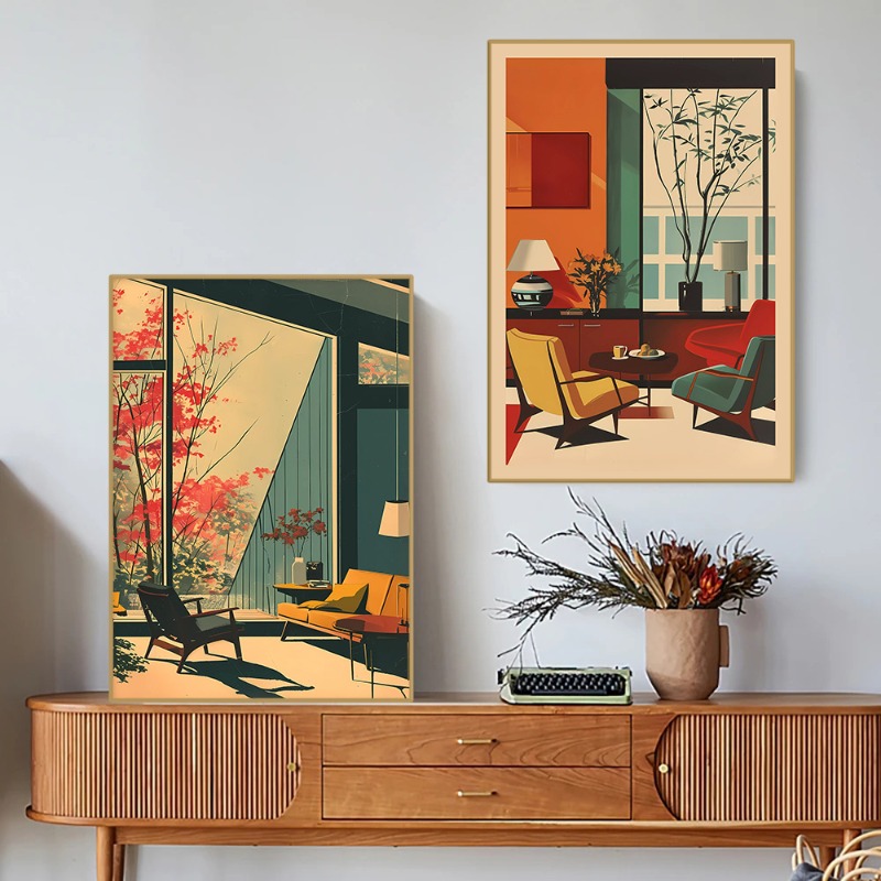 Rahmenloses Vintage-Poster für – Interior Design Layout Bewertung und Preis