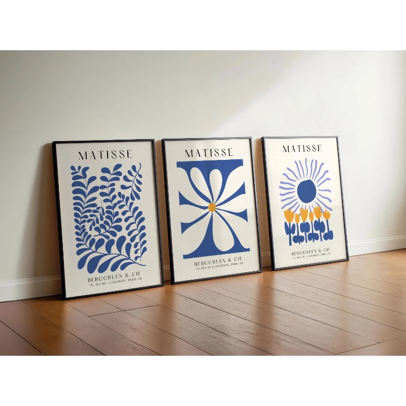 Blaue Matisse-Drucke, Set mit  – Abstract Canvas Set Bewertung und Preis