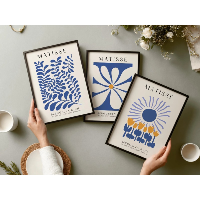 Blaue Matisse-Drucke, Set mit  – Abstract Canvas Set Bewertung und Preis