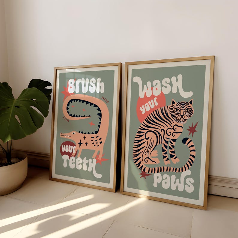 2 teile/satz Tiger Waschen Ihr – Abstract Canvas Set Bewertung und Preis