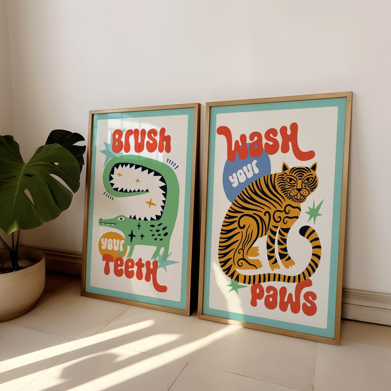 2 teile/satz Tiger Waschen Ihr – Abstract Canvas Set Bewertung und Preis