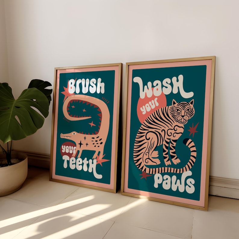 2 teile/satz Tiger Waschen Ihr – Abstract Canvas Set Bewertung und Preis